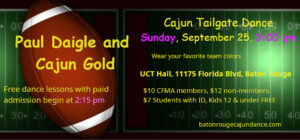 Cajun dance info for Sept 2022
